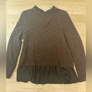 LOFT Black Layered Long Sleeve Women's Blouse